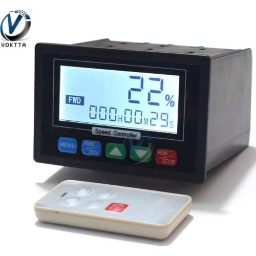 DC 10V-55V PWM DC Motor Speed Controller Intelligent Wireless Remote Control LCD Digital Display Dual Speed Timing Controller