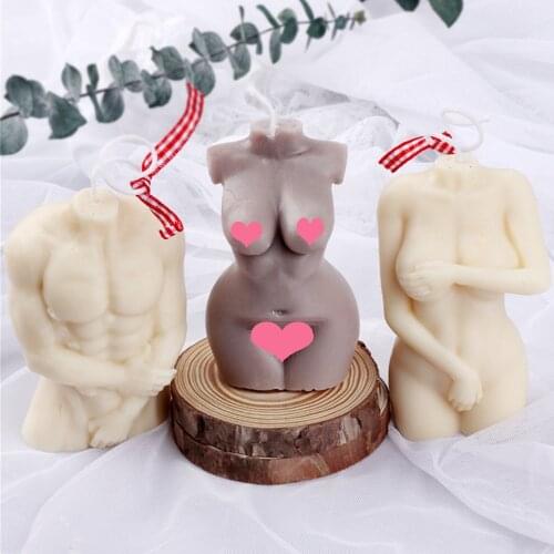 3d Plump Female Torso candle mold Aromatherapy Candle Mould Male Body Soap silicone mold resin Supply for candle making supplies