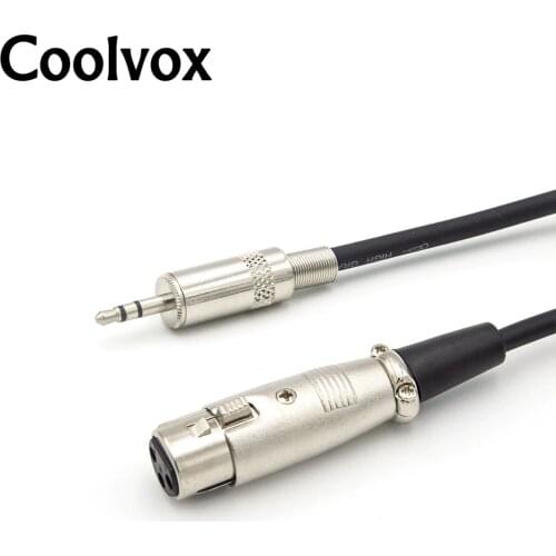 Coolvox Audio Mic Cable Patch Balance Cords XLR Female to 3.5mm Connector Cable Microphone Snake Cord for Condenser Microphone