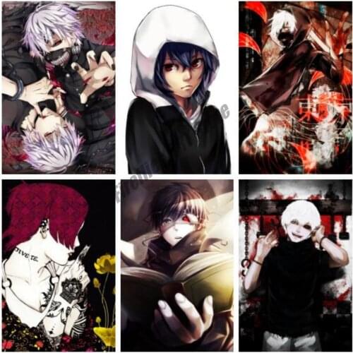 Tokyo Ghoul Anime Manga 5D Diamond Painting Full Round Mosaic Diamond Embroidery Picture Cross Stitch Kits Home Decor Gift