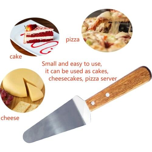 Chef Prosentials 5 Inch Long Triangular Spade Pie Server,Comfortable Use Stainless Steel Pizza Peel Plastic Handle,3 Packs
