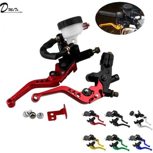 Universal CNC 22mm Motorcycle Brake Clutch Levers Master Cylinder Reservoir Set For D10