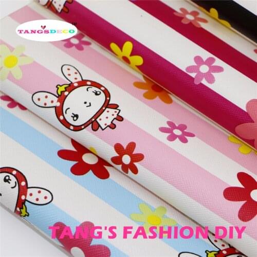 12PCS--20X22CM DIY Hair Bow Material Colorful Cute Rabbit PU Synthetic Faux Leathers