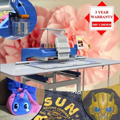 3 Years Quality Warranty!!!Holiauma 1 Head Computer Embroidery Machine Prices High Speed Dahao Software A15 Big Area 500*1200MM