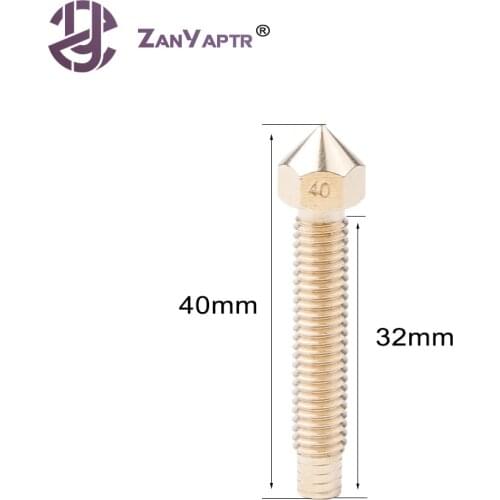 3D Print Head Copper long Nozzle 40MM Lengthen Nozzle 0.3mm 0.4mm 0.5mm For 1.75mm / 3mm Filament M6*32 mm