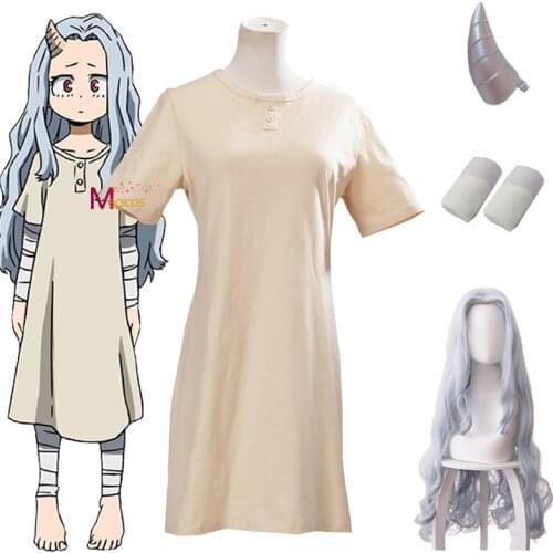 Anime Boku no My Hero Academia Eri Cosplay Costume Wigs Horn Halloween Costumes Women Dress