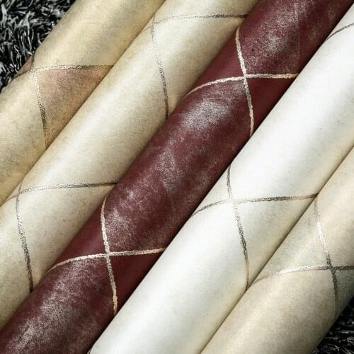 Beibehang papel de parede American country bronzing diamond lattice non-woven wallpaper bedroom living room dining backdrop