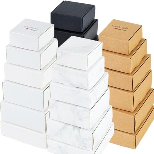 6Pcs Handmade Paper Packaging Boxes Hoilday Birthday Thanksgiving Christmas Gift Boxes Watch Jewelry Small Business Package