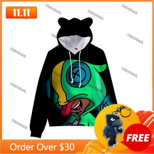 Cartoon Star Sally WEREWOLF Shark Cute Cat Ear Kids Hoodie Boys Girls Jacket Tops Teen Shoot Game Shooting 3D Sweatshirt
