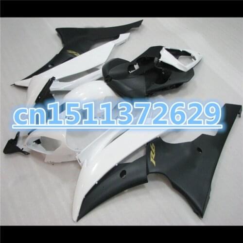 Dor-white black for YZF R6 08 09 10 11 YZFR6 2008 2009 YZF-R6 08 09 2010 2011 fairing kit D Injection Mold