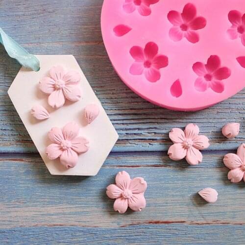 Cherry Blossoms Baking Mold Cake Biscuits Cookie Chocolate Jelly Pudding Dessert Mold Silicone Creative Ice Tubes Mold