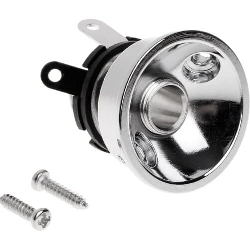 For 6.35mm Plug Electrosocket TL Silver Electric Guitar Chrome Socket Jack Plate