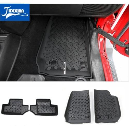 JIDIXIAN Floor Mats for 2 Door Wrangler JK Car Front Rear Foot Mat Pads Liner Carpets for Jeep Wrangler JK 2007-2017 Accessories