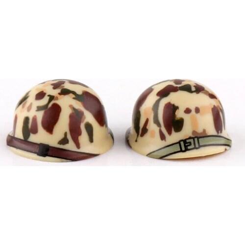 WW2 Army Soldiers Helmet Building Blocks Military Accessories M1 Camouflage Belt Helmets Bricks Parts Toys for Children C193
