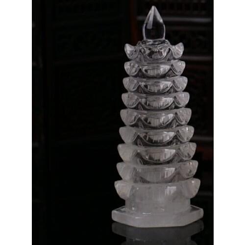 1pcs crystal natural mineral high quality clear linglong pagoda water quartz crystal fengshui household accessori