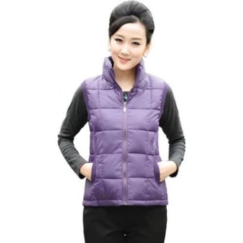 Hot Autumn and winter plus size Women vest leather jacket waistcoat slim down cotton vest women Large Size XL-4XL Factory sales