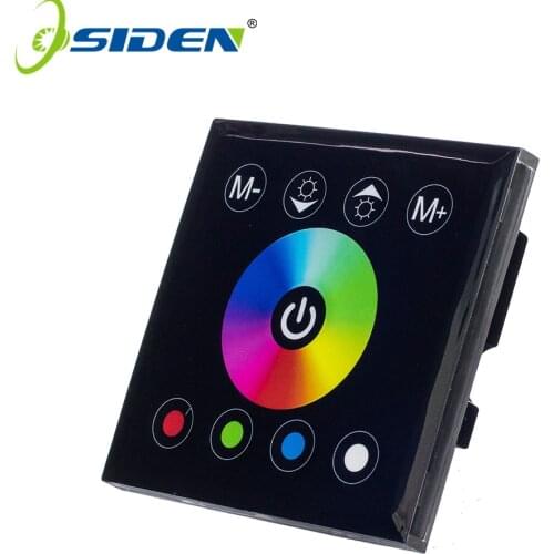 OSIDEN DC12V 24V 4A*4CH Black Panel Digital Touch Screen RGBW Controller Dimmer Home Wall Light Switch For RGBW LED Strip Tape