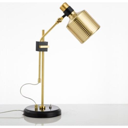 Postmodern gold lampshade bedroom table lamp warm bedside lamp creative simple modern living room metal table lamp E27 110-220V