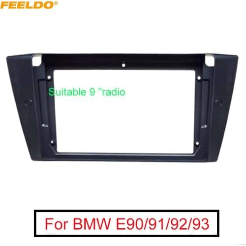 FEELDO Car Audio 9" Big Screen Fascia Frame Adapter For BMW 3 Series 2Din CD/DVD Player Fitting Panel Frame Kit #MX3342