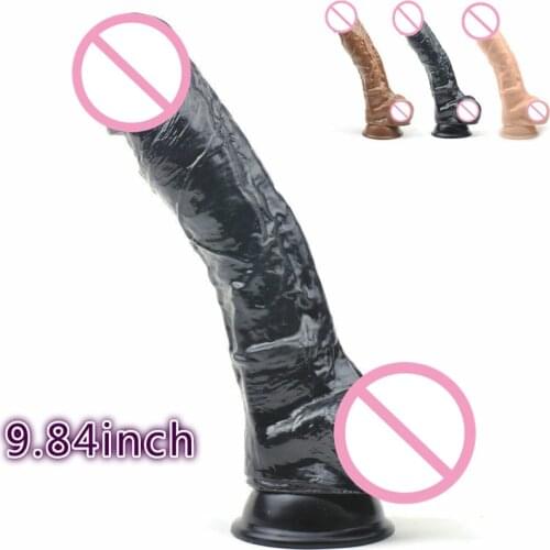 Black Flesh Realistic Dildo With Suction Cup G-spot Soft Penis Huge Big Dick Sex Toy For Women Erotic Lesbian Adult Sex Product