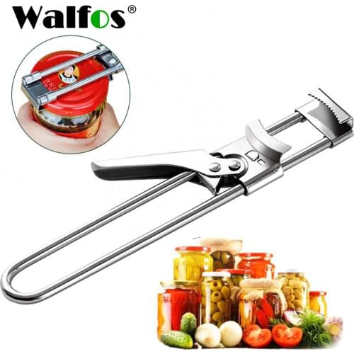 WALFOSProfessional Portable Adjustable Manual Stainless Steel Jar Lid Opener Gripper Can Opener Kitchen Supplies Accessories