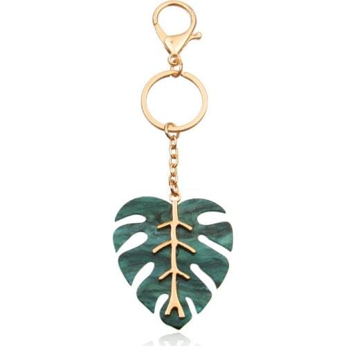 Christmas Green Leaf Metal Keychain Fresh Foliage Shape Key Ring Festival Gift Ladies Accessories Airpods Pendant DIY Key ring