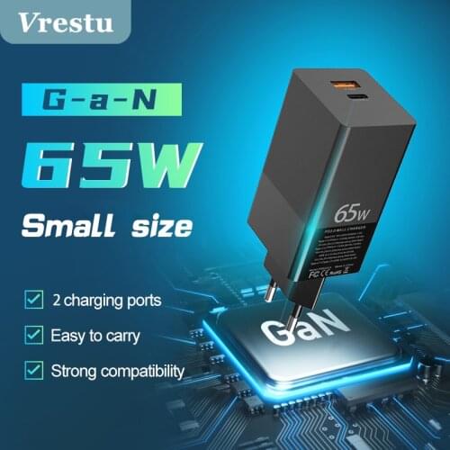 GaN Mini USB C Power Adapter PD 65W/45W/25W/18W QC3.0 4.0 PD3.0 Wall Charger Fast Charging for Typec Notebook Macbook EU US Plug