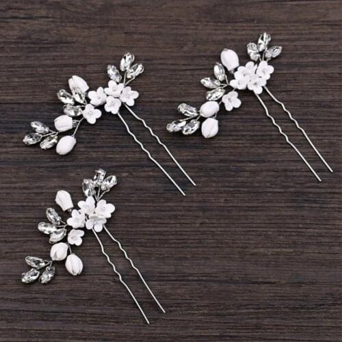 Bride Hairpins Wedding Luxury Decoration Headwear Jewelry Floral Elegant Stick