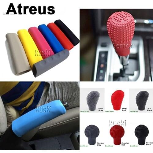 Atreus Silicone Non-slip Car Hand Brake Gears Shift Knob Cover For Mercedes benz W204 W203 W211 AMG Mini cooper Skoda octavia a5
