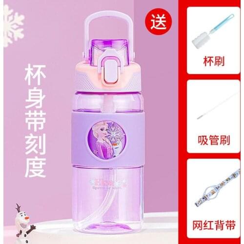 Disney girls princess purple frozen elsa anna Straw Cup boys Mickey Minnie Drink Cup Fashion Cup