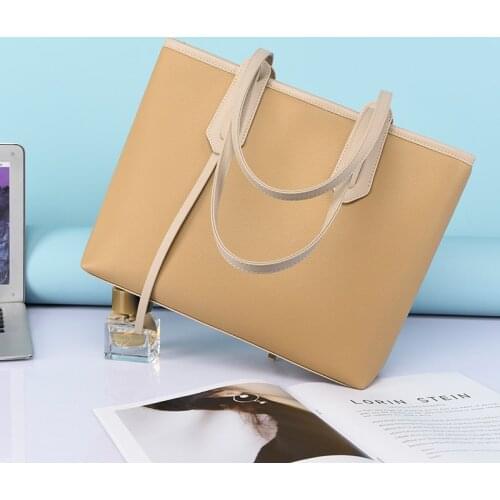 Women Laptop Shoulder Bag Quality PU Leather 13 14 15.6 Inch Notebook Bags Air Cushion Handbag Big Simple Tote For Office Ladies