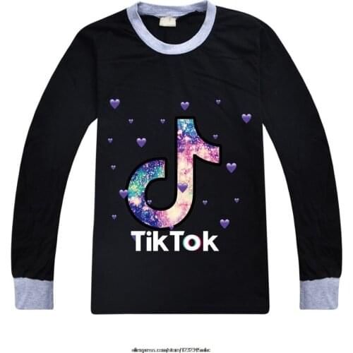 Tik Tok Clothing Children T Shirt Boys Girls Cotton Long Sleeve Baby Tees Tops Toddler Kids Clothes Casual 2-15Years