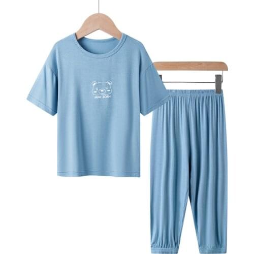 Solid Color Baby Clothes Set Summer Modal Newborn Baby Boys Girls Clothes 2PCS Baby Pajamas Unisex Kids Clothing Sets 2-10 Years