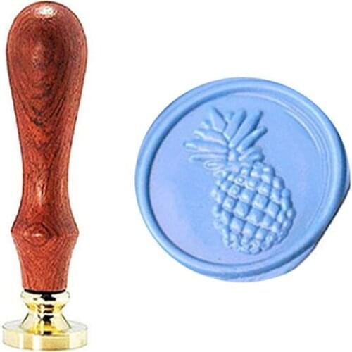 Vintage Pineapple Custom Picture Logo Wedding Invitation Wax Seal Sealing Stamp Rosewood Handle Set