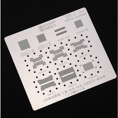 Japan Steel BGA Reballing Stencil for SSD/U Disk/Flash Memory BGA136/152/132/272/316/100 Soldering Net Reballing Plate