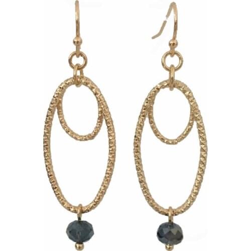 2020 High Quality Gold Color Plating Casual Oval Linked with Bead Drop Earrings For Women Girl OL Vintage Chic Bohemia Jewelry