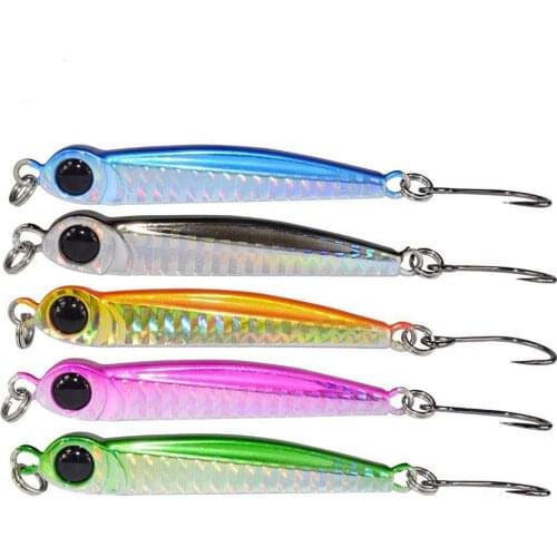 1PCS/ 5pcs wobblers Metal Jig Fishing Bait Slow Jig Lead Fish 8g Spoon Sizzling Lead Fish 3D Fish Eyes Lure Saltwater Lures