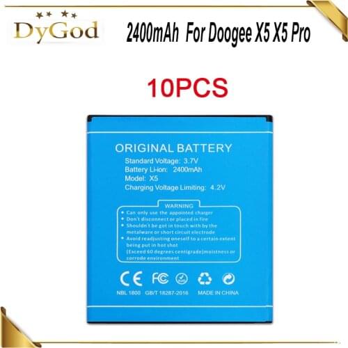 10PCS/LOT 2400mAh Battery For Doogee X5 X5 pro X5S Batterie Bateria Batterij Accumulator AKKU