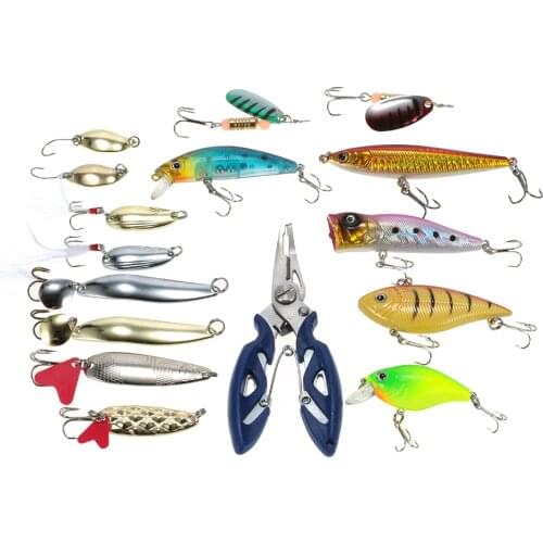 101Pcs/Lot Full Lure Kit Set Complete Spinner Minnow Popper VIB Soft Hard Spoon Crank Baits Fishing Hooks Fishing Tackle Box