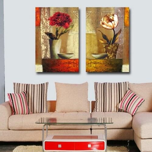 2 Piece Flower Modern Painting HD Prints on Canvas Wall art for living room Canvas Printings Home Decor