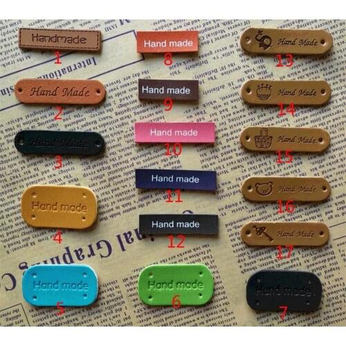 200pcs/lot Multi Hand Made Leather Tags For Clothing Diy Accessories For Gift Handcraft Leather Label
