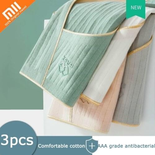 Xiaomi 3pcs Cotton Panties Women Korean Graphene Antibacterial Underpants Girls Mid-waist Seamless Underwear Pantys Lingerie