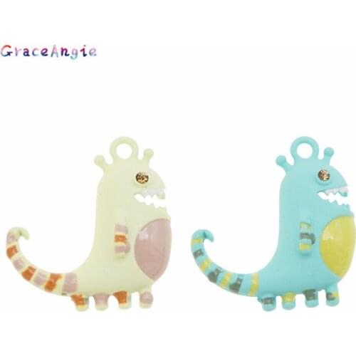 4pcs/lot Enamel Metal Cartoon Zinc alloy Charms Pendant Jewelry DIY Necklace 29*27mm Cute Necklace Accessories Handmade Crafts