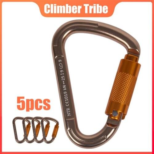 5pcs Carabiners 25KN Pear Shape Outdoor Safety Climbing Camping Mountaineering Kits Quickdraws Magnalium Outdoor Quickdraw /40