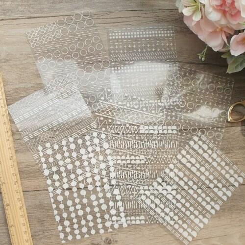 8 Sheets/lot 8.5*12cm DIY PVC Geometric Pattern Transparent Paper Wrapping Creative Paper Craft Background Scrapbooking Decor