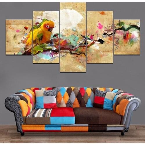 Abstract Colorful Parrot diamond mosaic 5d diy diamond embroidery 5pieces diamond painting cross stitch Multi-picturesZP-1821