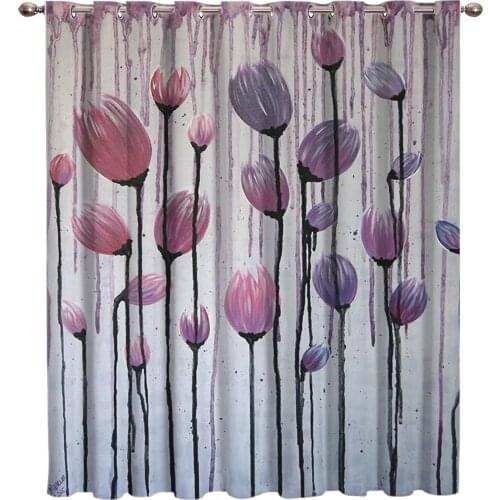 Abstract Tulip Window Treatment Ideas For Large Windows Window Dressing Sheer Curtains Living Room Insulated Nursery