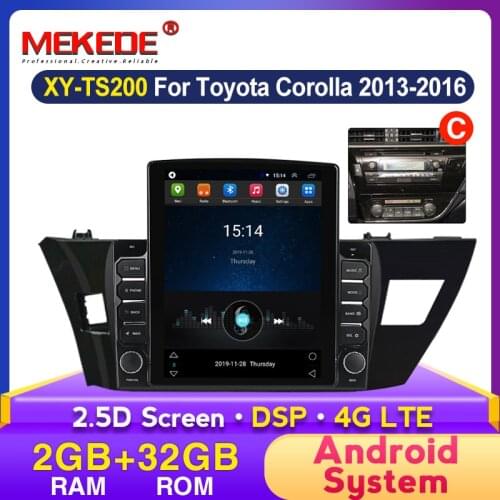 9.7" Tesla screen Android 2Din For Toyota Corolla \ Ralink 2013 2014 2015 2016 Car Radio Multimedia Player 2 din navigation gps