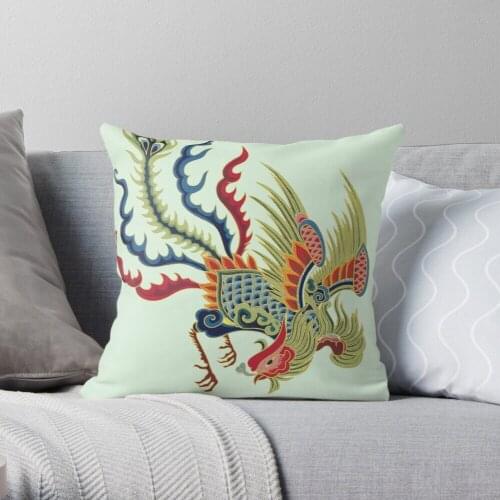 Asian Art Chinese Rooster Throw Pillow Cushion Cover Polyester Throw Pillows Case On Sofa Home Living Room Decor