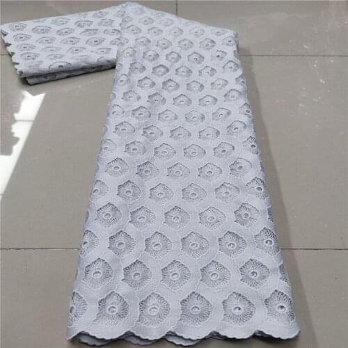 White High Quality Nigerian Water Soluble Cord Lace Fabric 5 Yard African Guipure Cord Lace Fabric With Stones For Wedding